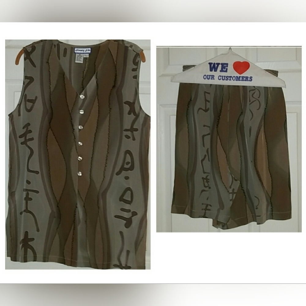 Simply Silk Sleeveless Top & Short Set Size M